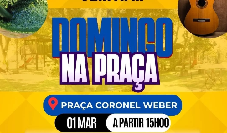 Prefeitura de Cerro Branco promove “Domingo na Praça” com atrações para toda a família.